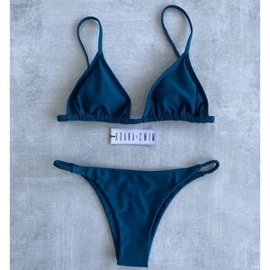 koana swim rylan shirred triangle set - oceanside